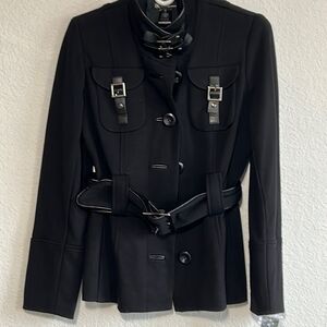 INC international Concepts small black light weight button up coat jacket, NWT